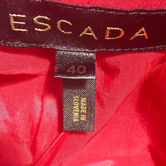 Escada Raspberry Pink Ruffle Front Blazer Silk Lined Jacket 40 US Size 10 - Picture 9 of 9